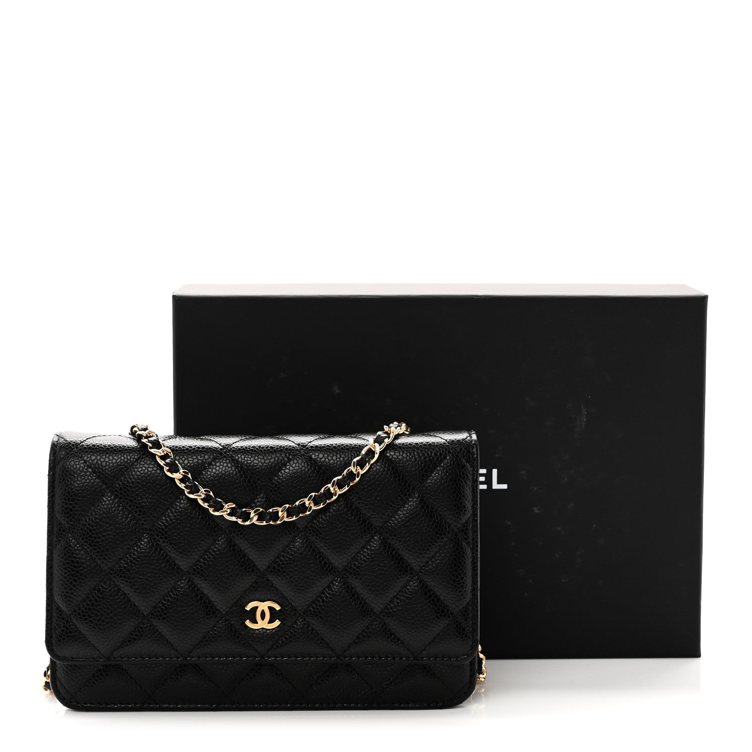 Chanel Caviar Quilted Wallet on Chain WOC Black