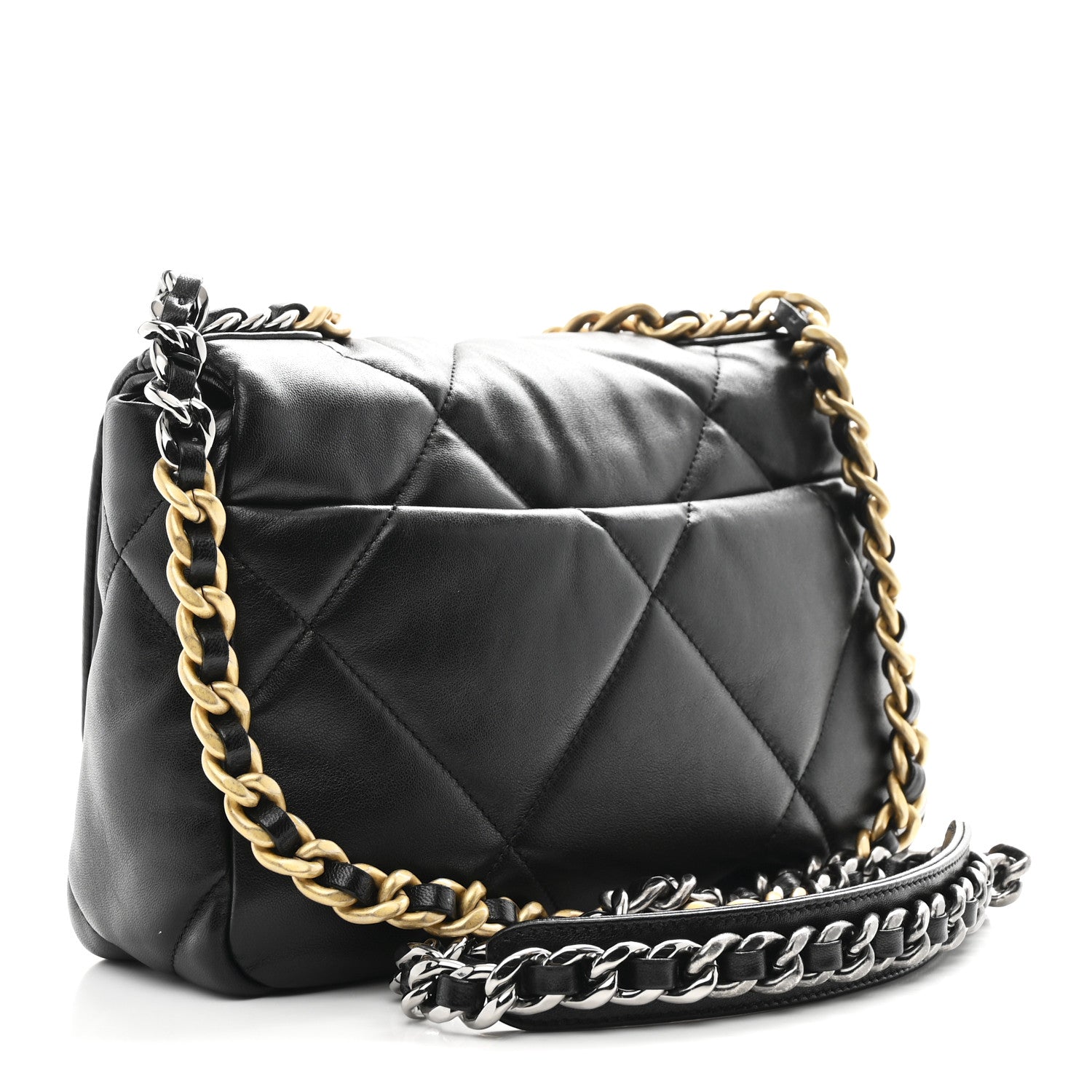 Chanel Lambskin Quilted Medium Chanel 19 Flap Black