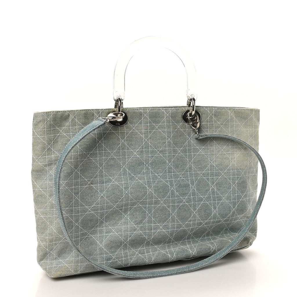 Christian Dior Denim Cannage Lady Dior Light Blue