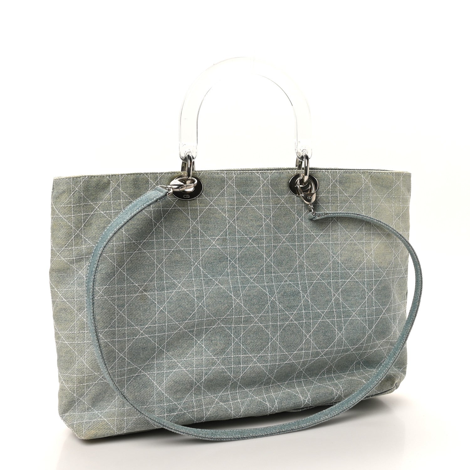 Christian Dior Denim Cannage Lady Dior Light Blue