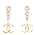 Crystal CC Drop Earrings Gold