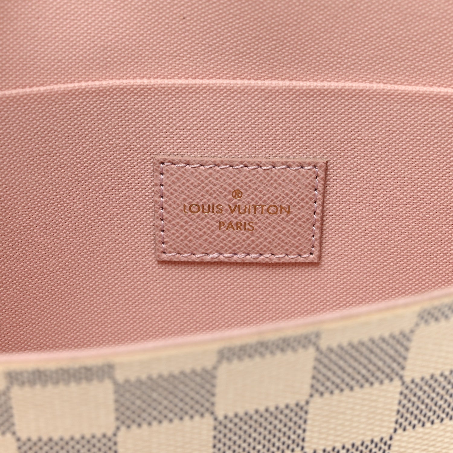 Louis Vuitton Damier Azur Pochette Felicie Chain Wallet Rose Ballerine