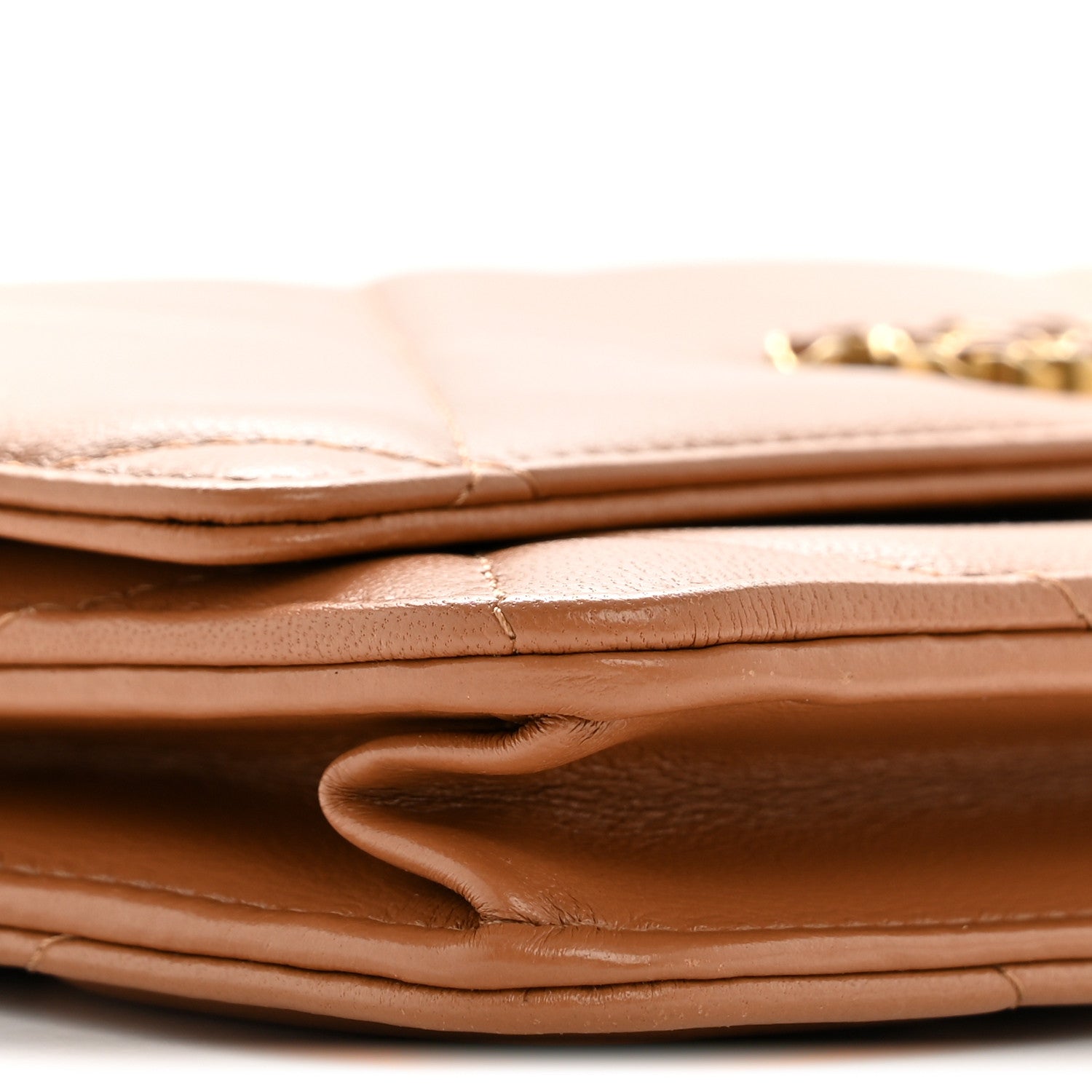 Chanel Lambskin Quilted Chanel 19 Wallet On Chain WOC Brown