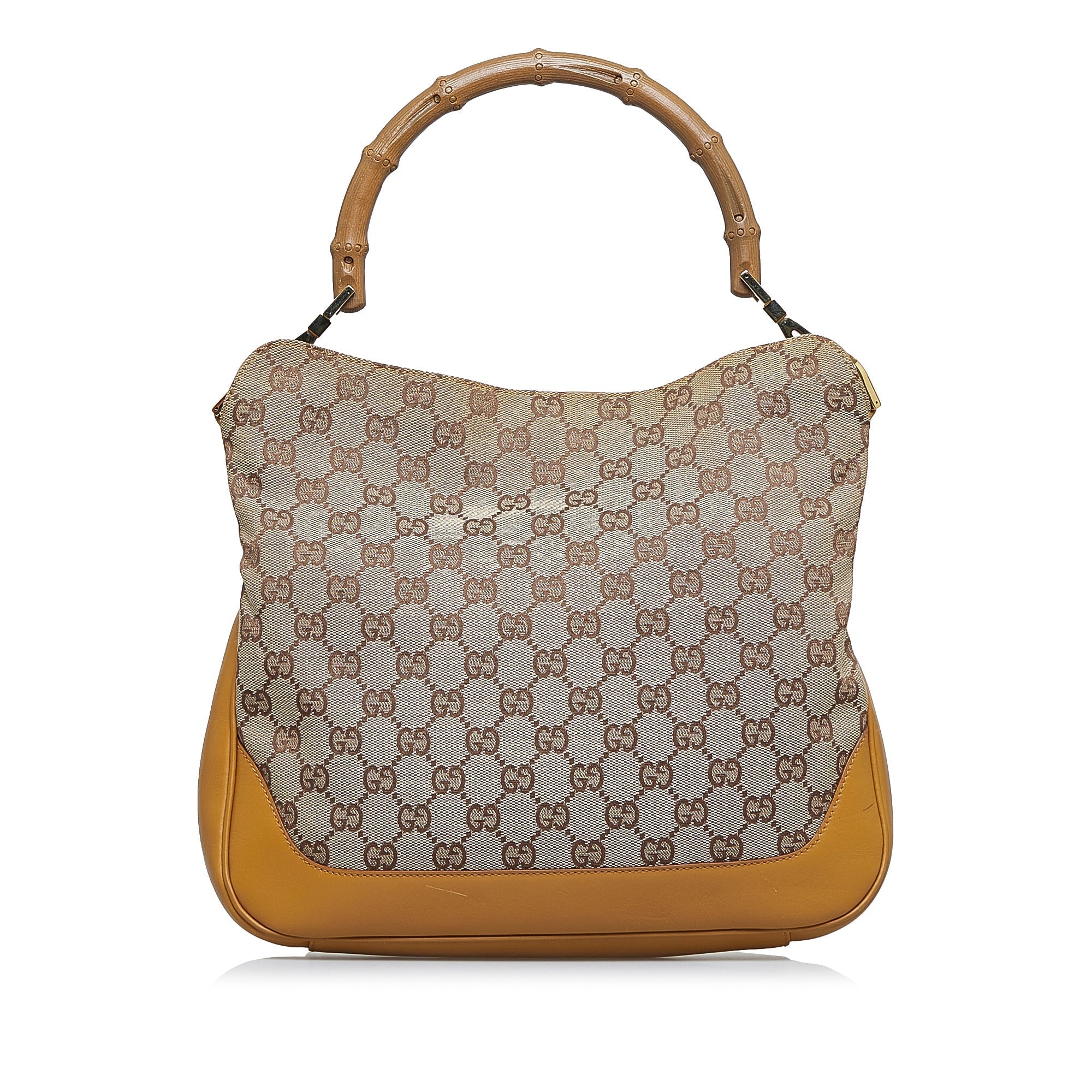 GUCCI GG Canvas Bamboo Web Satchel
