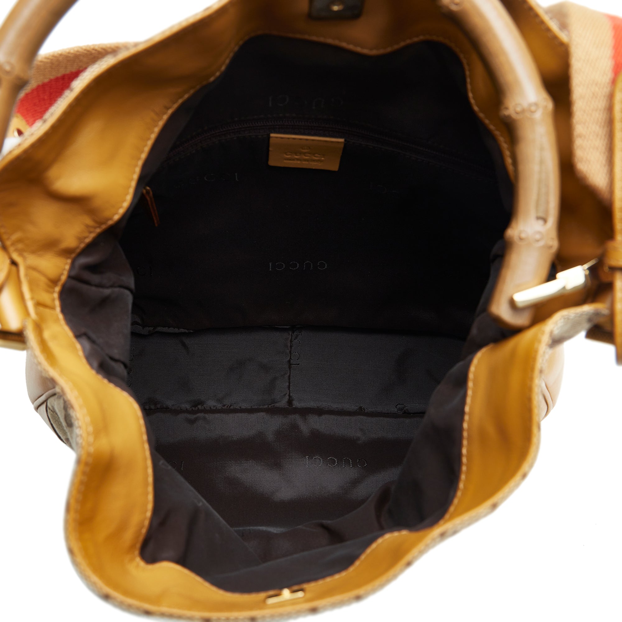 GUCCI GG Canvas Bamboo Web Satchel