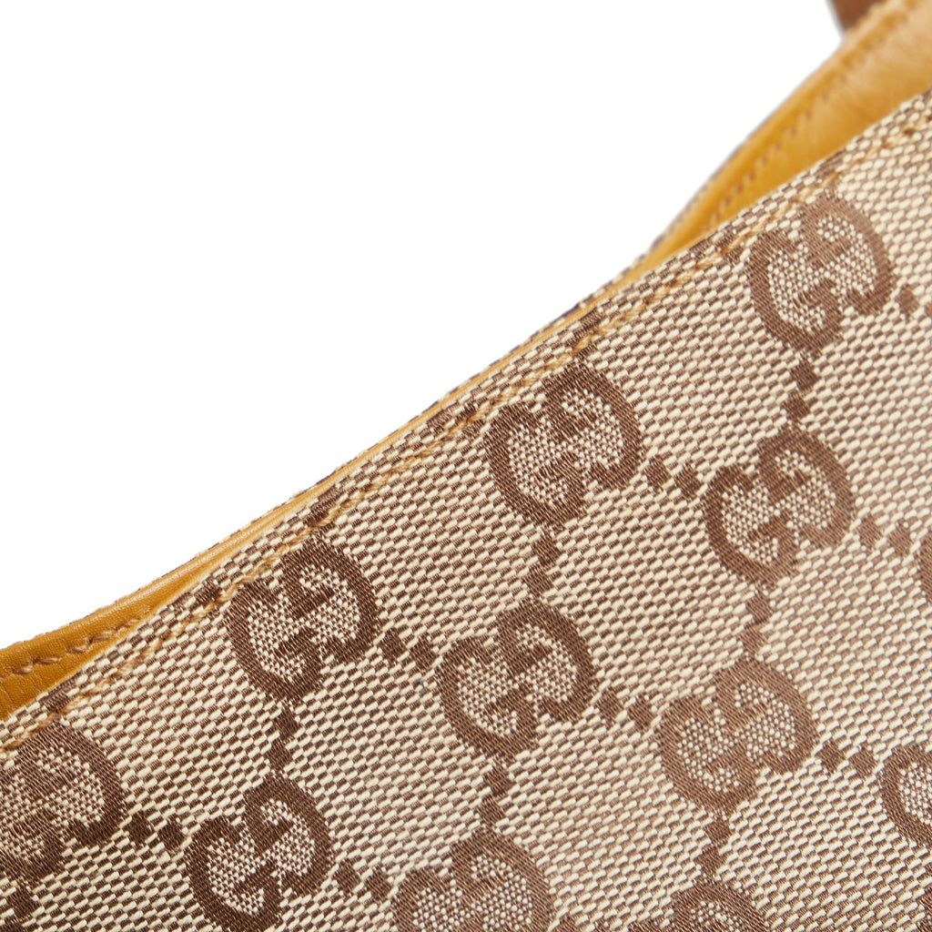 GUCCI GG Canvas Bamboo Web Satchel
