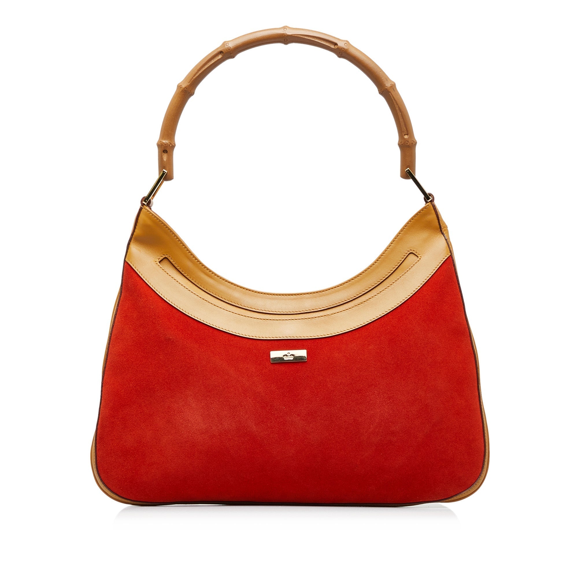 GUCCI Bamboo Suede Shoulder Bag