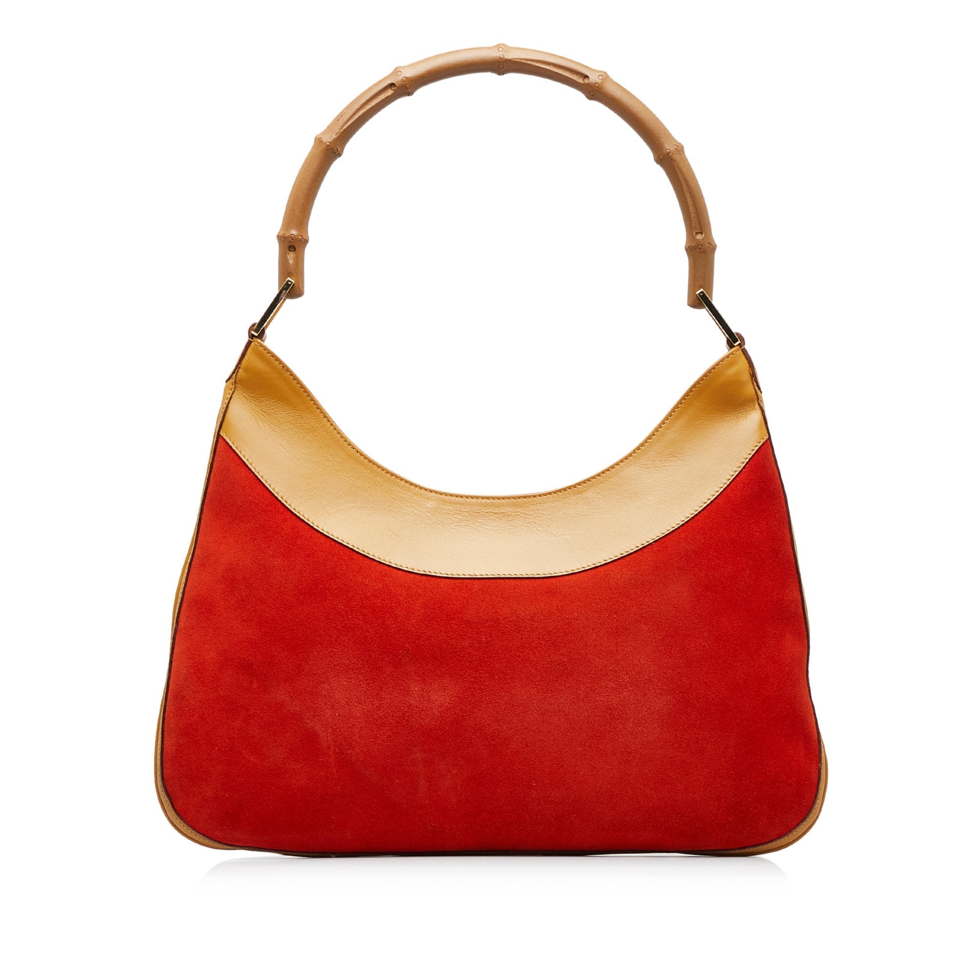 GUCCI Bamboo Suede Shoulder Bag
