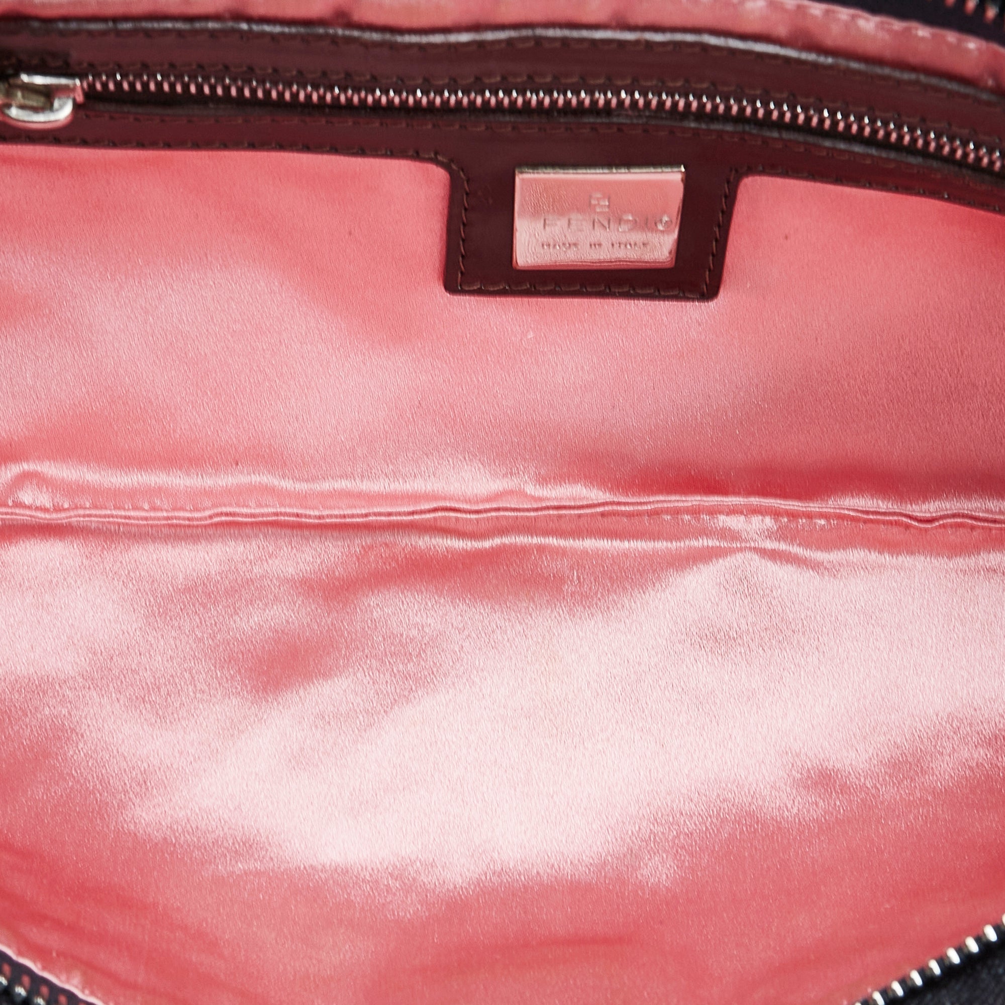 FENDI Embroidered Denim Baguette