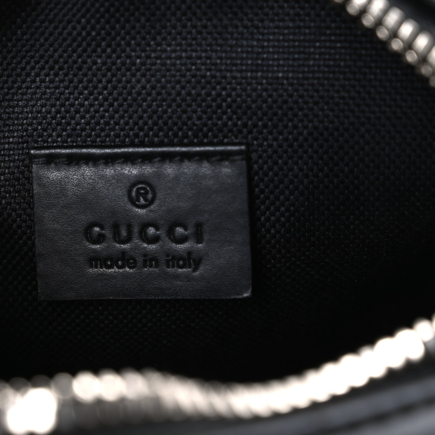Gucci GG Supreme Monogram Appia Calfskin Web Small Camera Messenger Bag Black Grey