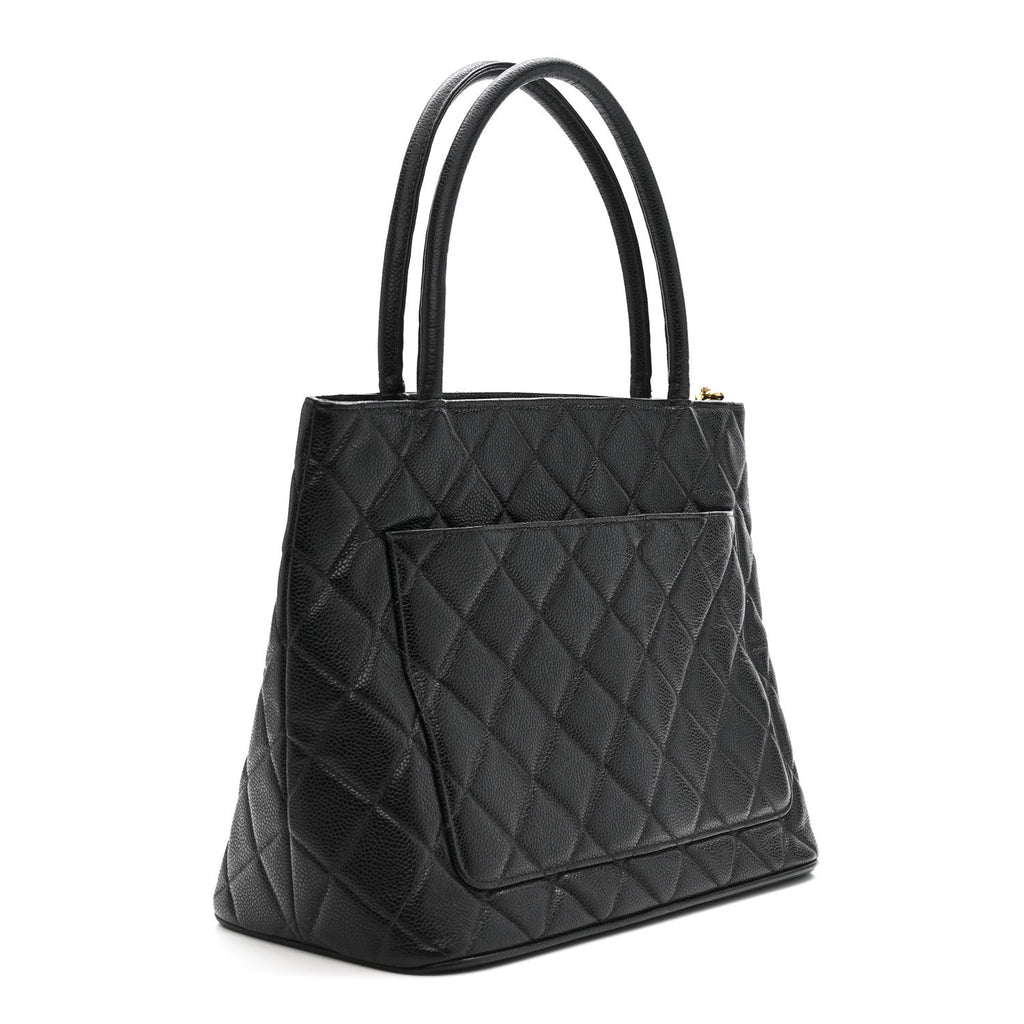 Chanel Caviar Quilted Medallion Tote Black