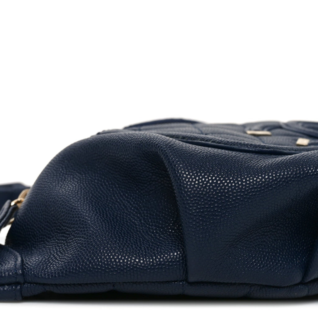 Chanel Caviar Quilted Filigree Waist Bag Blue