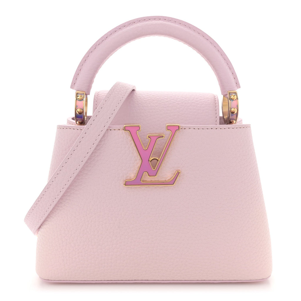 Louis Vuitton Taurillon LV Ski Capucines Mini Pearly Lilac