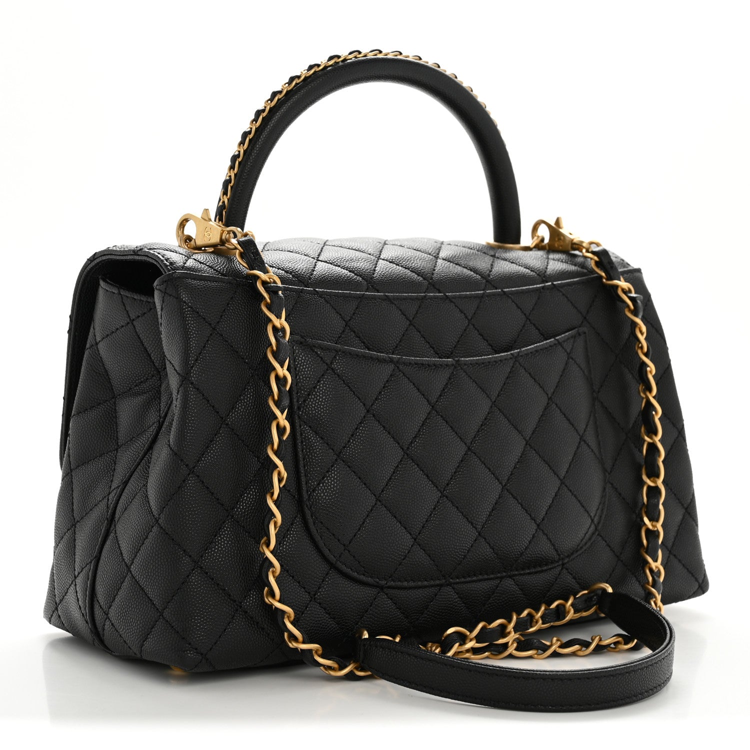 Chanel Caviar Quilted Small Coco Chain Handle Flap Black