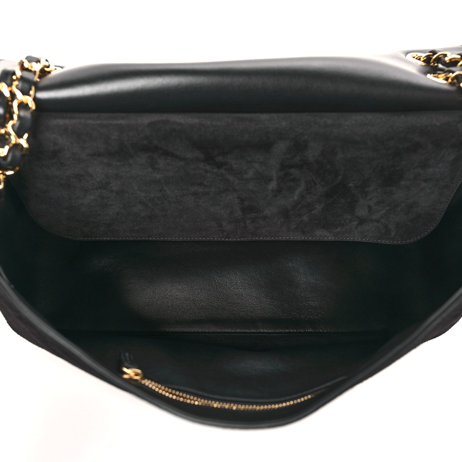Chanel Suede Calfskin Small Souplissimo Maxi Flap Black