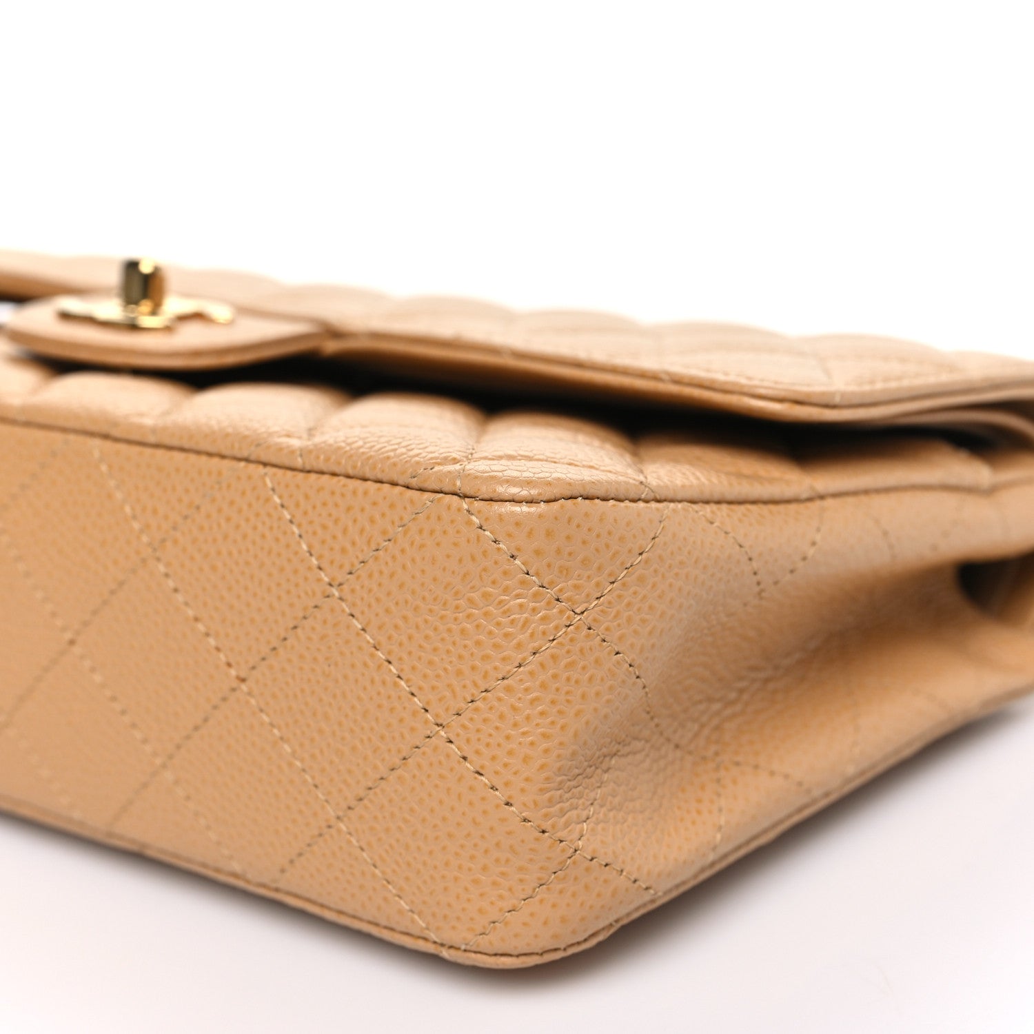 Chanel Caviar Quilted Medium Double Flap Beige