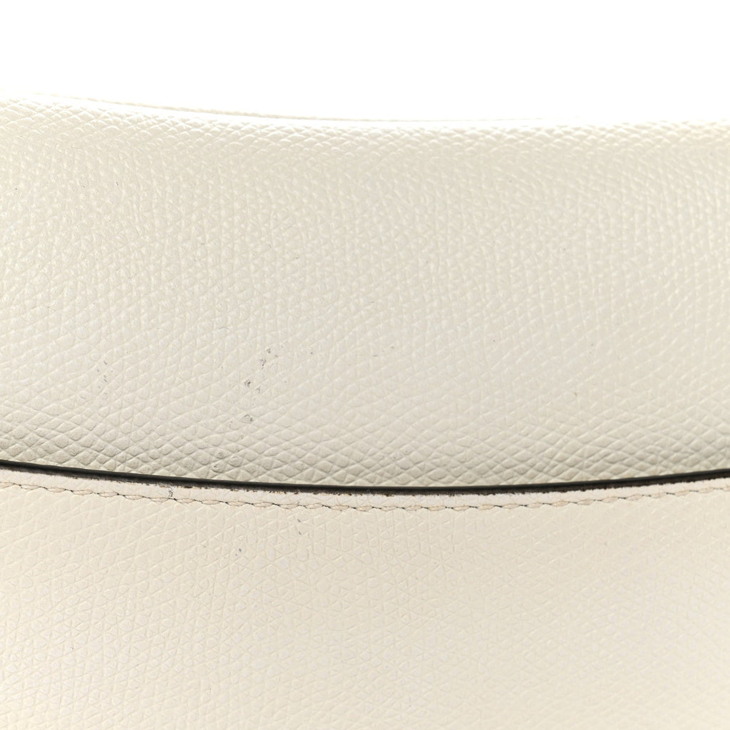 Christian Dior Grained Calfskin Mini Saddle Bag White