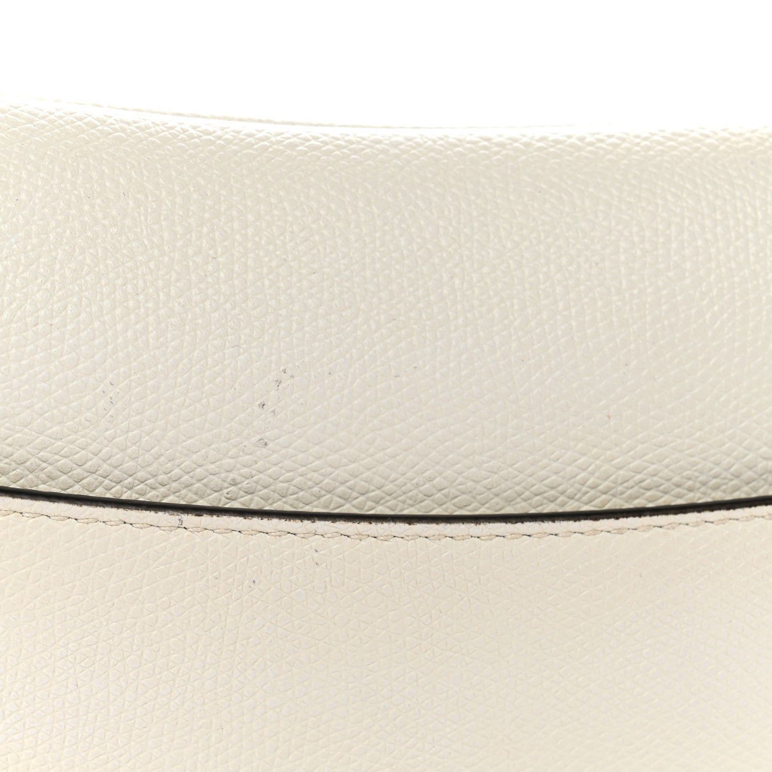 Christian Dior Grained Calfskin Mini Saddle Bag White