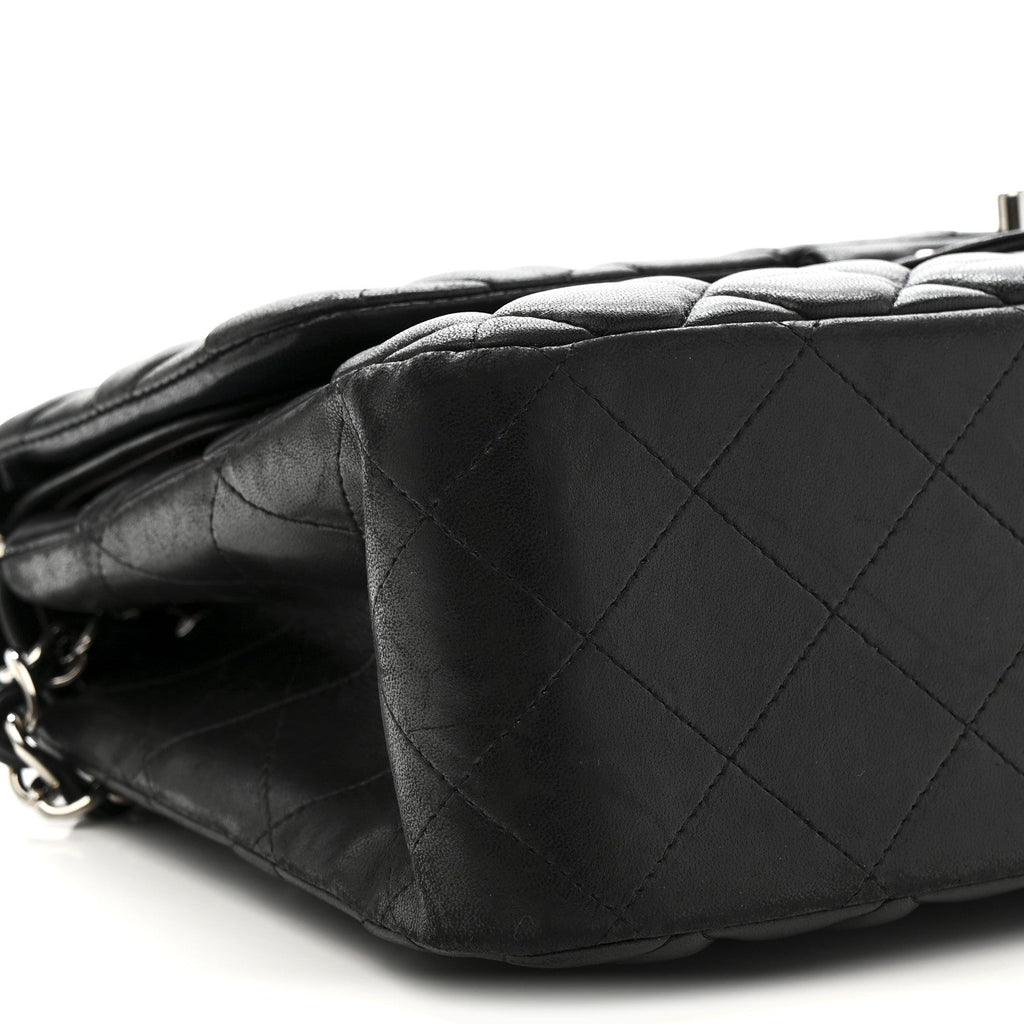 Chanel Lambskin Quilted Jumbo Double Flap Black