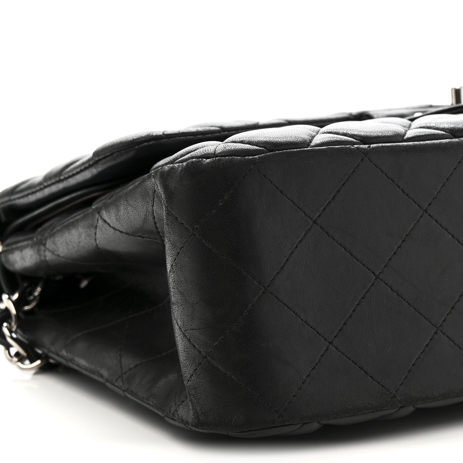 Chanel Lambskin Quilted Jumbo Double Flap Black