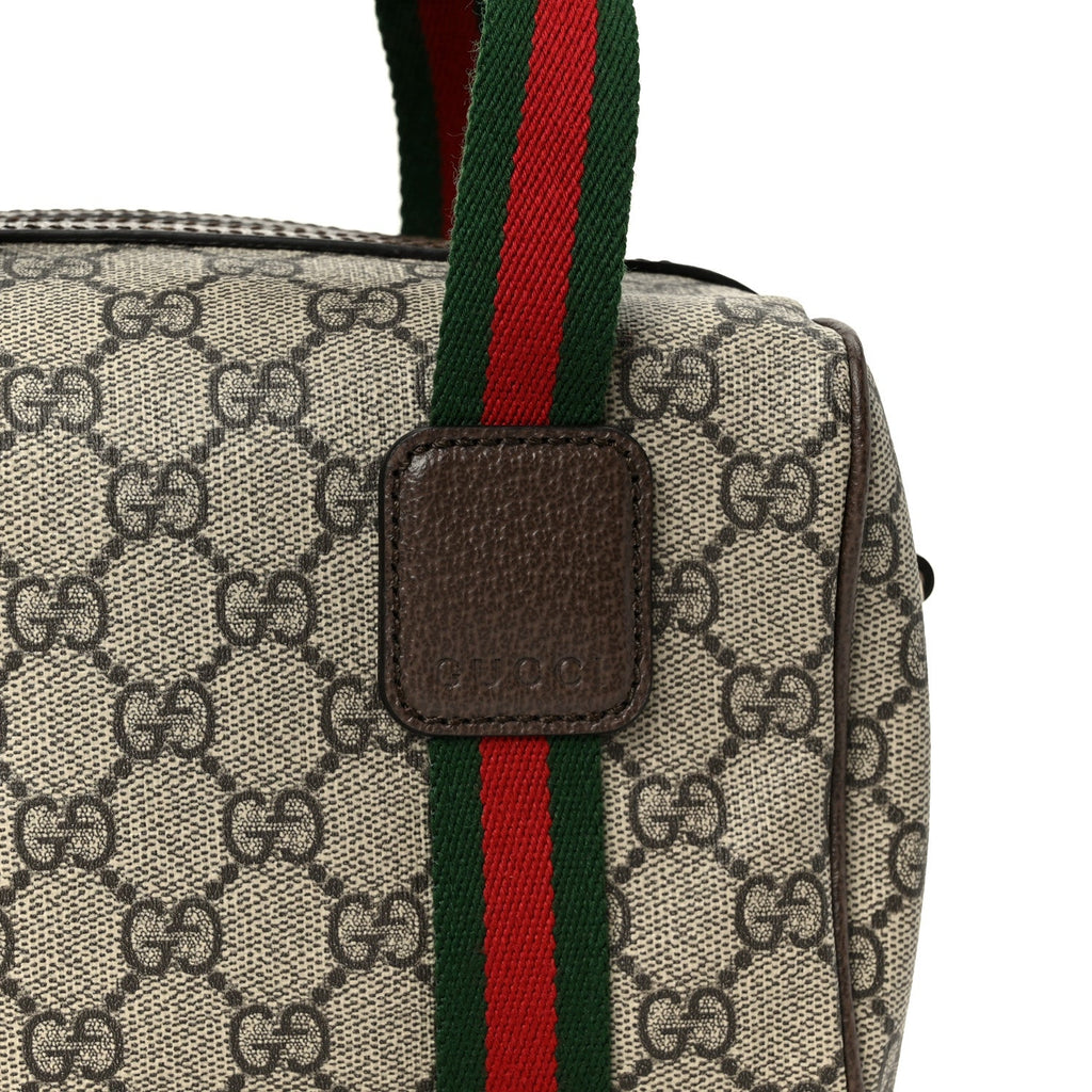 Gucci GG Supreme Web Mini GG Top Handle Bag Beige Ebony New Acero