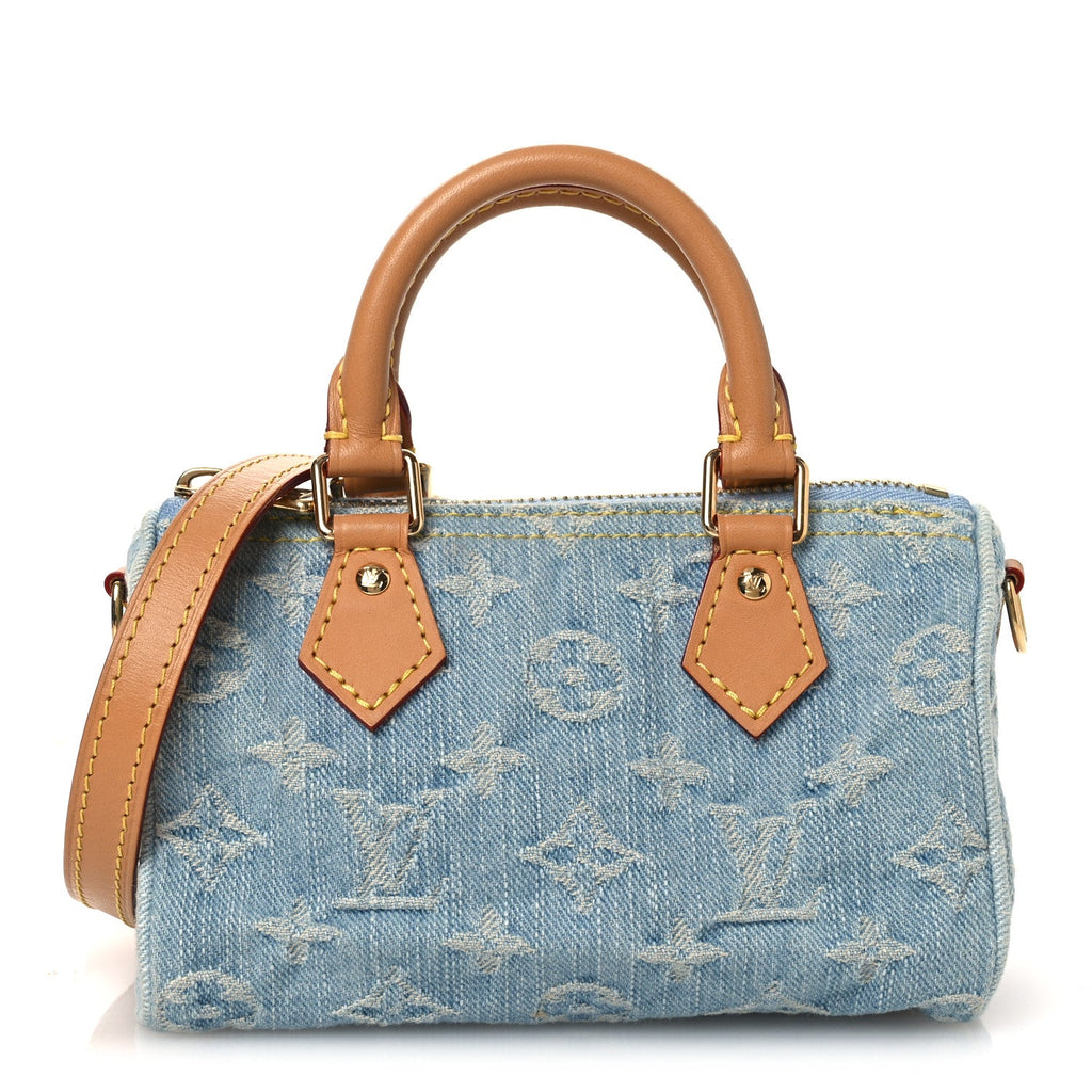 Louis Vuitton Monogram Denim Nano Speedy Sky Blue