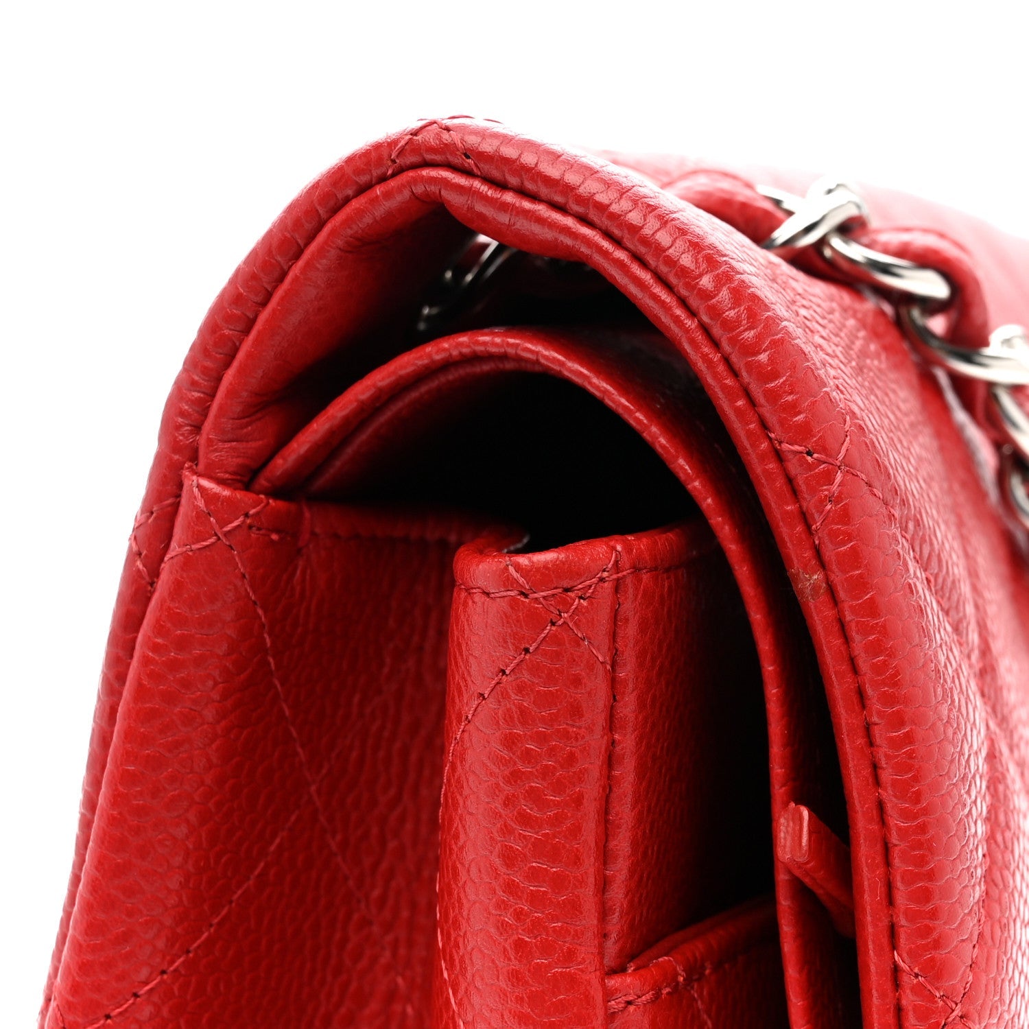 Chanel Caviar Quilted Maxi Double Flap Red