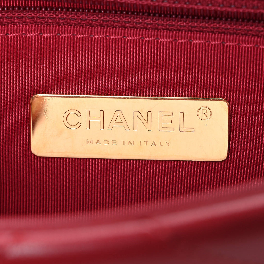 Chanel Goatskin Quilted Medium Chanel 19 Flap Red