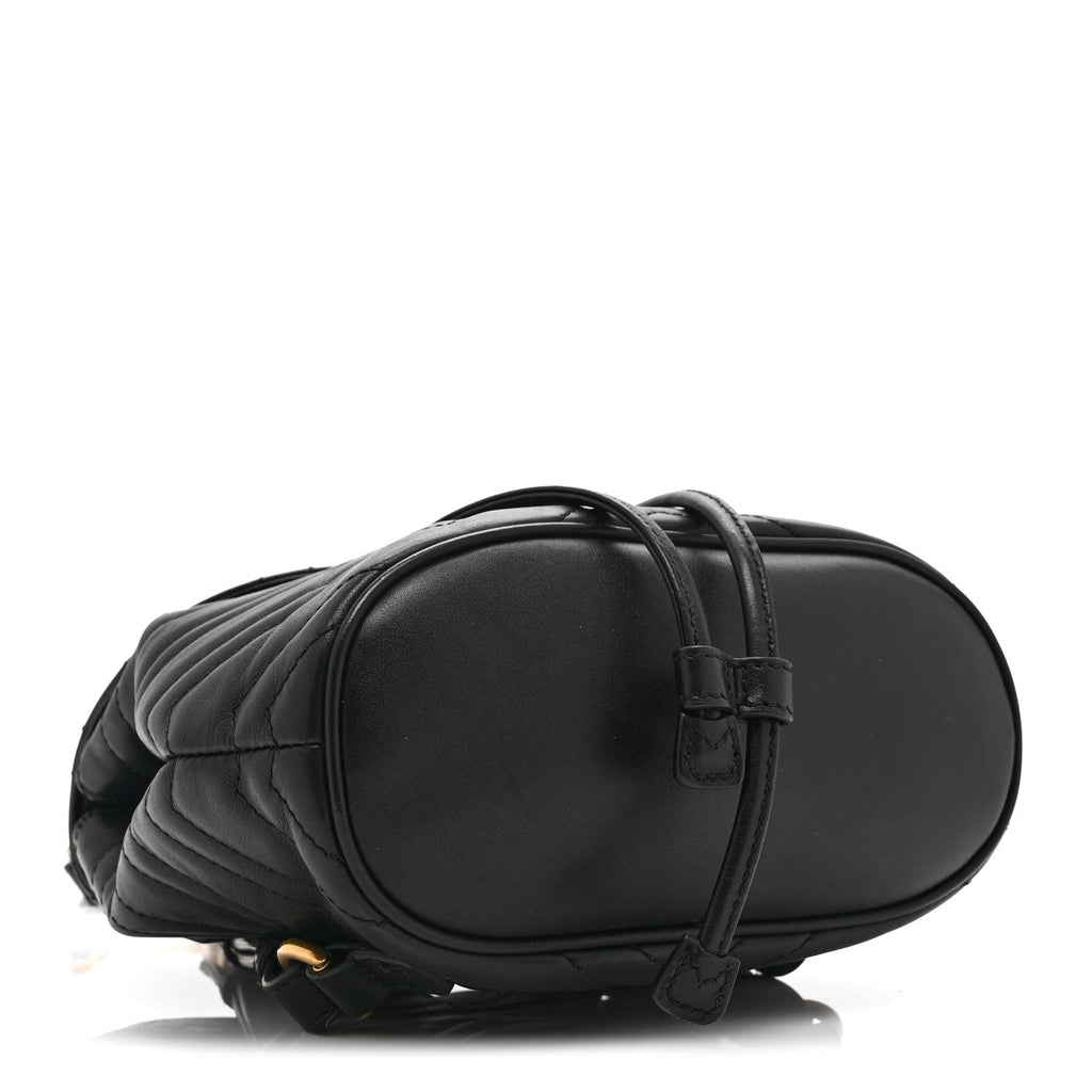 Gucci Calfskin Matelasse GG Marmont Flap Backpack Black