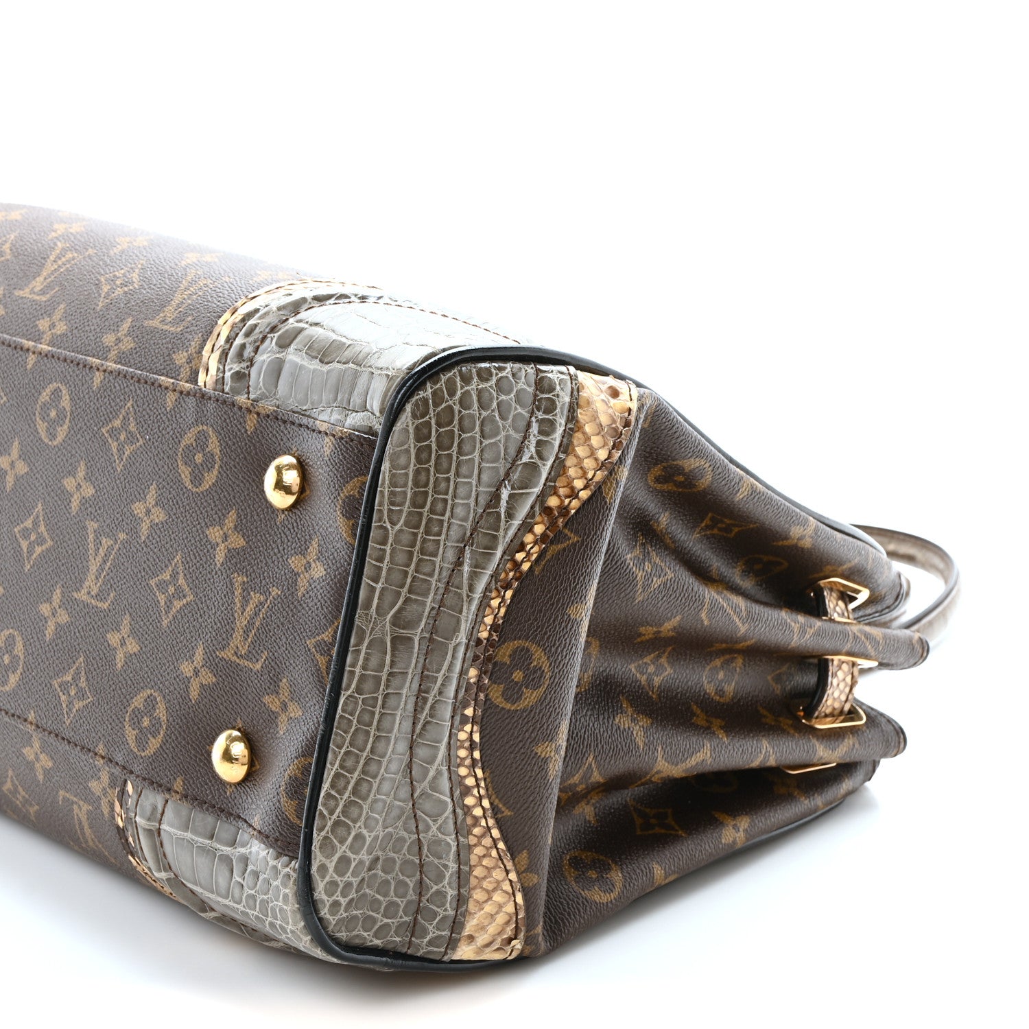 Louis Vuitton Monogram Snakeskin Alligator Monogramissime Exotic Shopper GM Gris