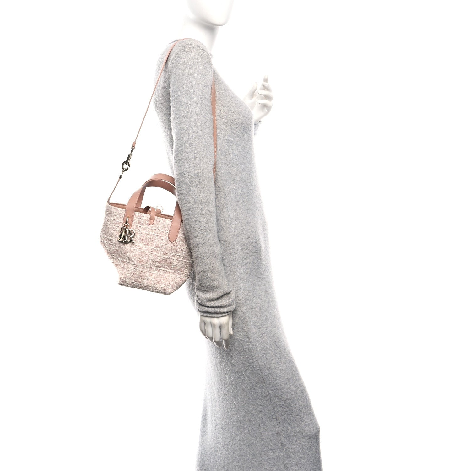Christian Dior Tweed Cannage Small Vertical Toujours Rose des Vents
