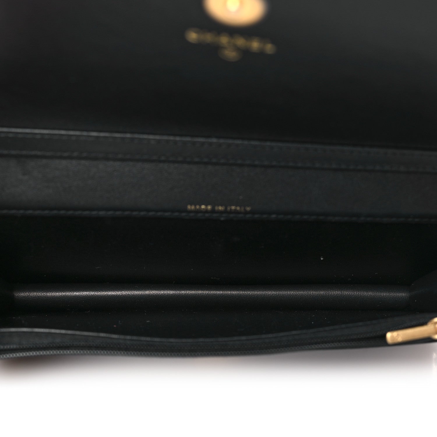 Chanel Lambskin Quilted CC Clutch On Chain Black