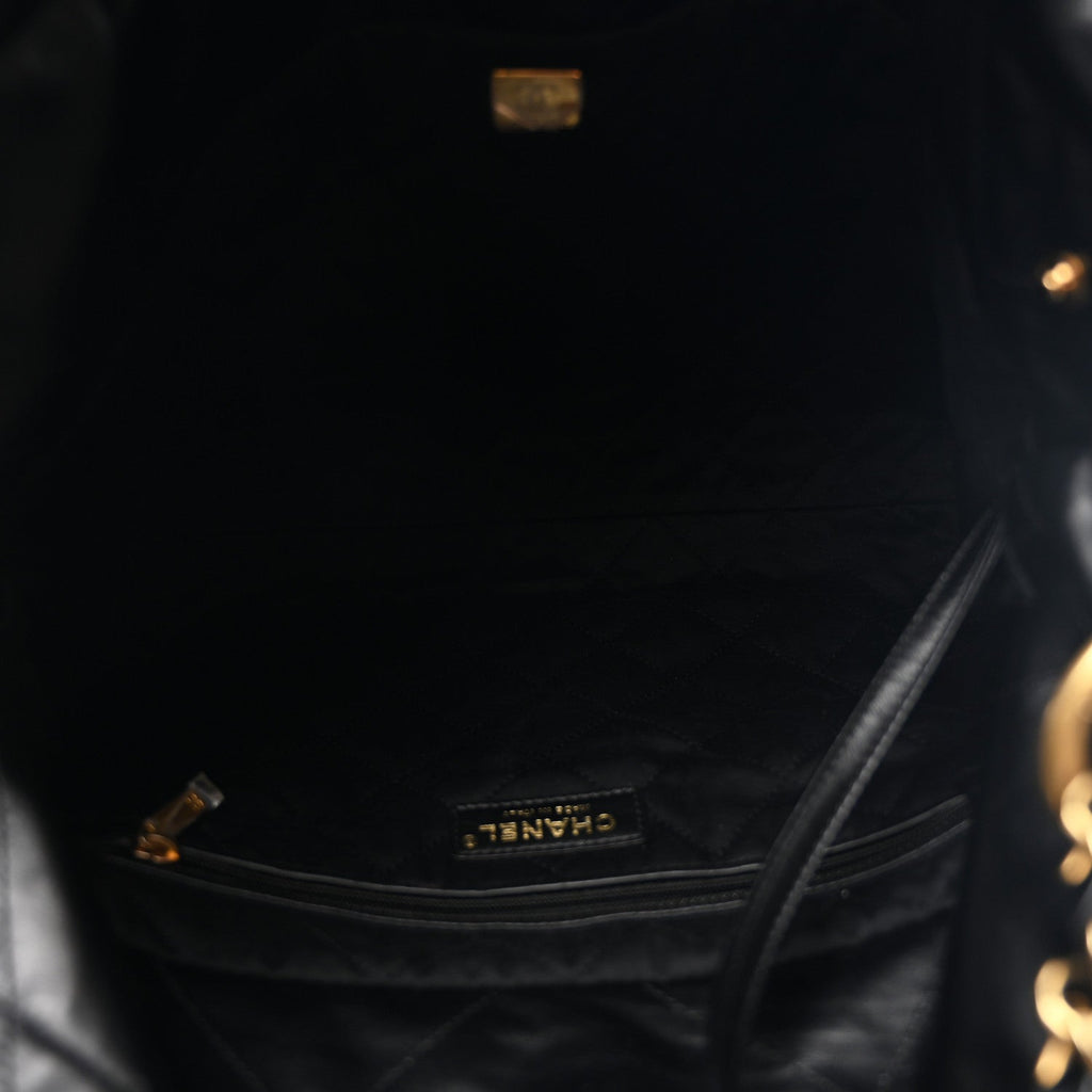 Chanel Shiny Calfskin Quilted Small Chanel 22 Black