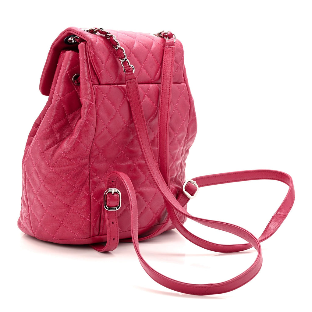 Chanel Calfskin Quilted Small Urban Spirit Backpack Dark Pink