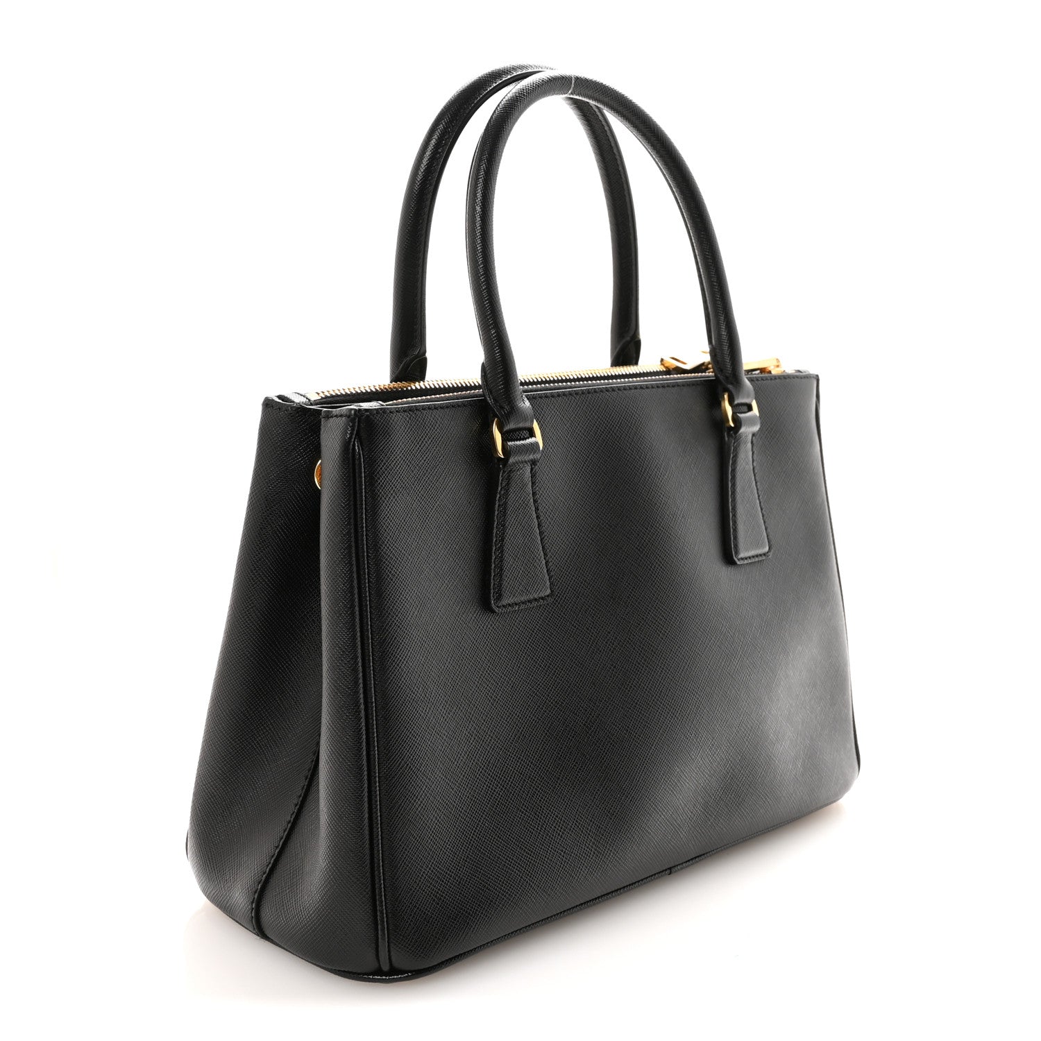 Prada Saffiano Small Galleria Double Zip Tote Black