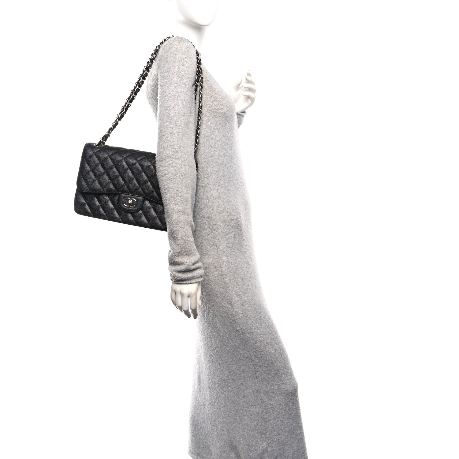 Chanel Caviar Quilted Jumbo Double Flap Black