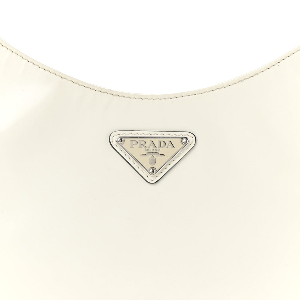 Prada Spazzolato Cleo Adjustable Strap Shoulder Bag White