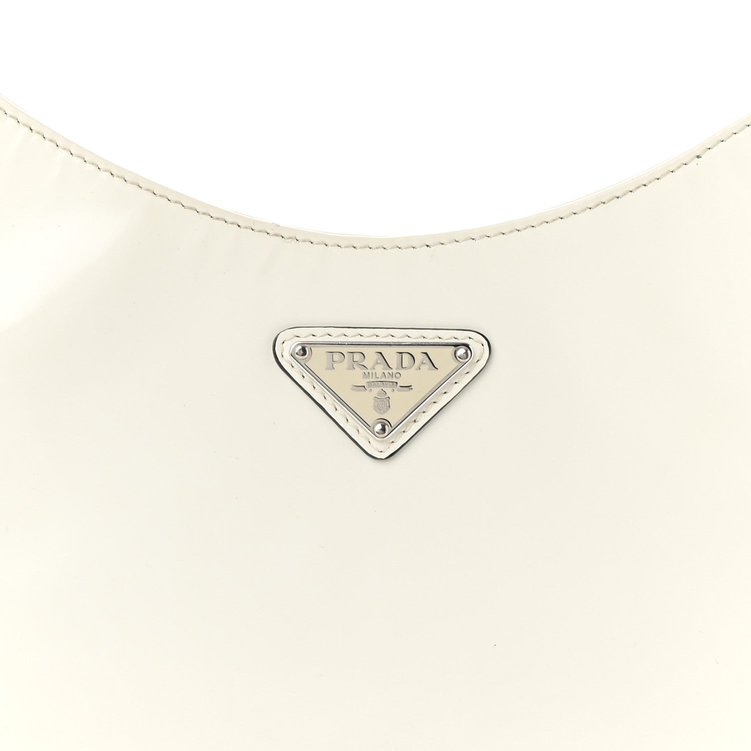 Prada Spazzolato Cleo Adjustable Strap Shoulder Bag White