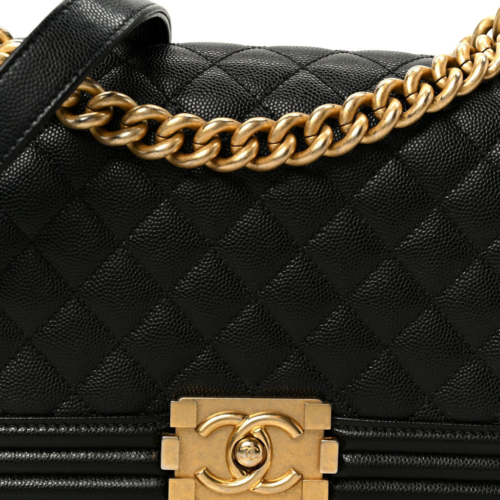 Chanel Caviar Quilted Medium Boy Flap Black