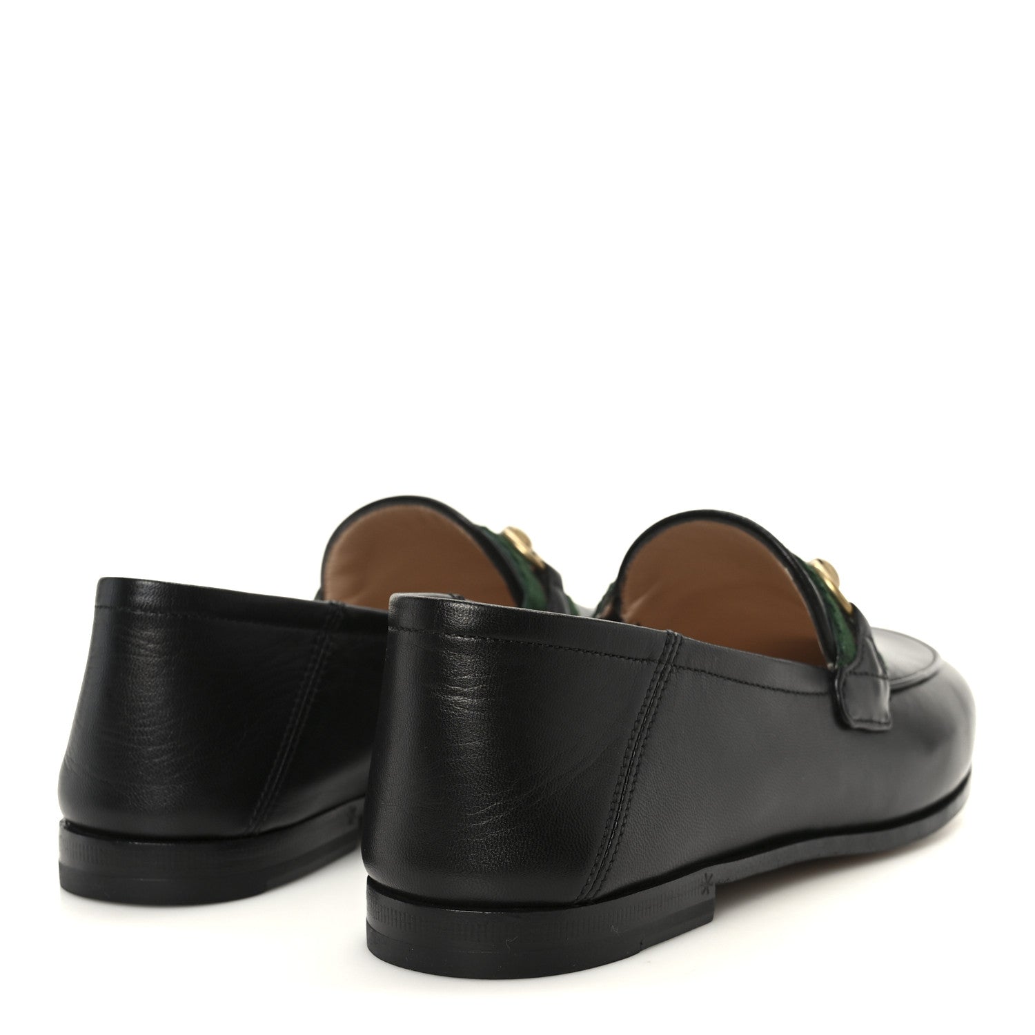 Gucci Malaga Kid Web Womens Horsebit Loafers 35 Black