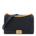 Chanel Caviar Quilted New Medium Boy Flap Blue