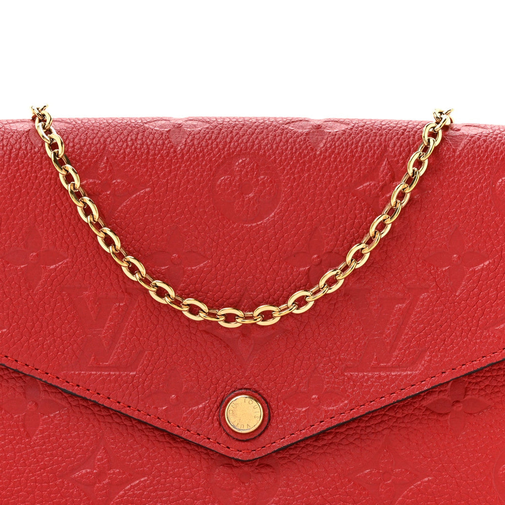 Louis Vuitton Empreinte Pochette Felicie Chain Wallet Scarlet