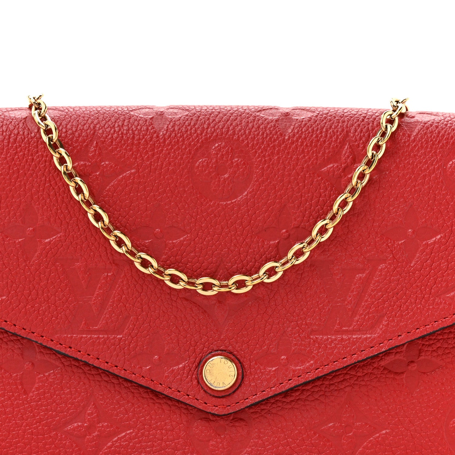 Louis Vuitton Empreinte Pochette Felicie Chain Wallet Scarlet