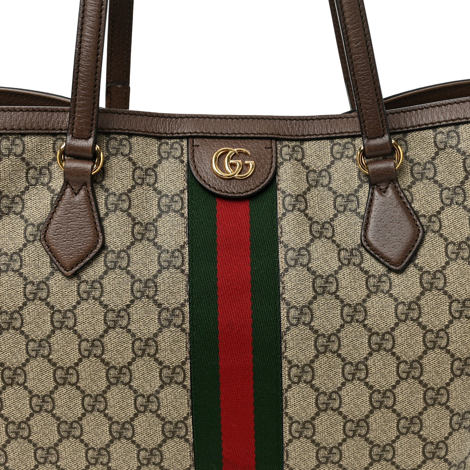 Gucci GG Supreme Monogram Medium Ophidia Shopping Tote Brown