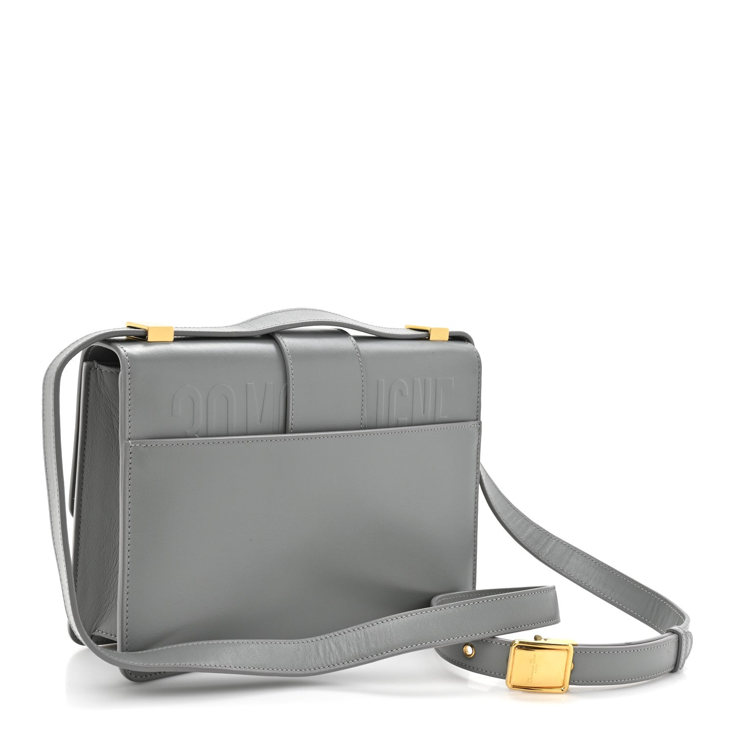 Christian Dior Box Calfskin 30 Montaigne Flap Bag Gray