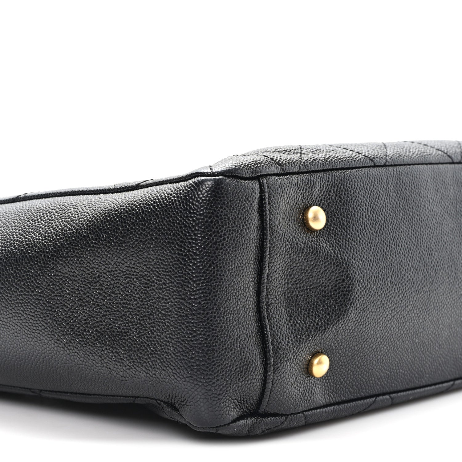 Chanel Caviar Quilted Small Trapezoid Chain Shopping Tote Black