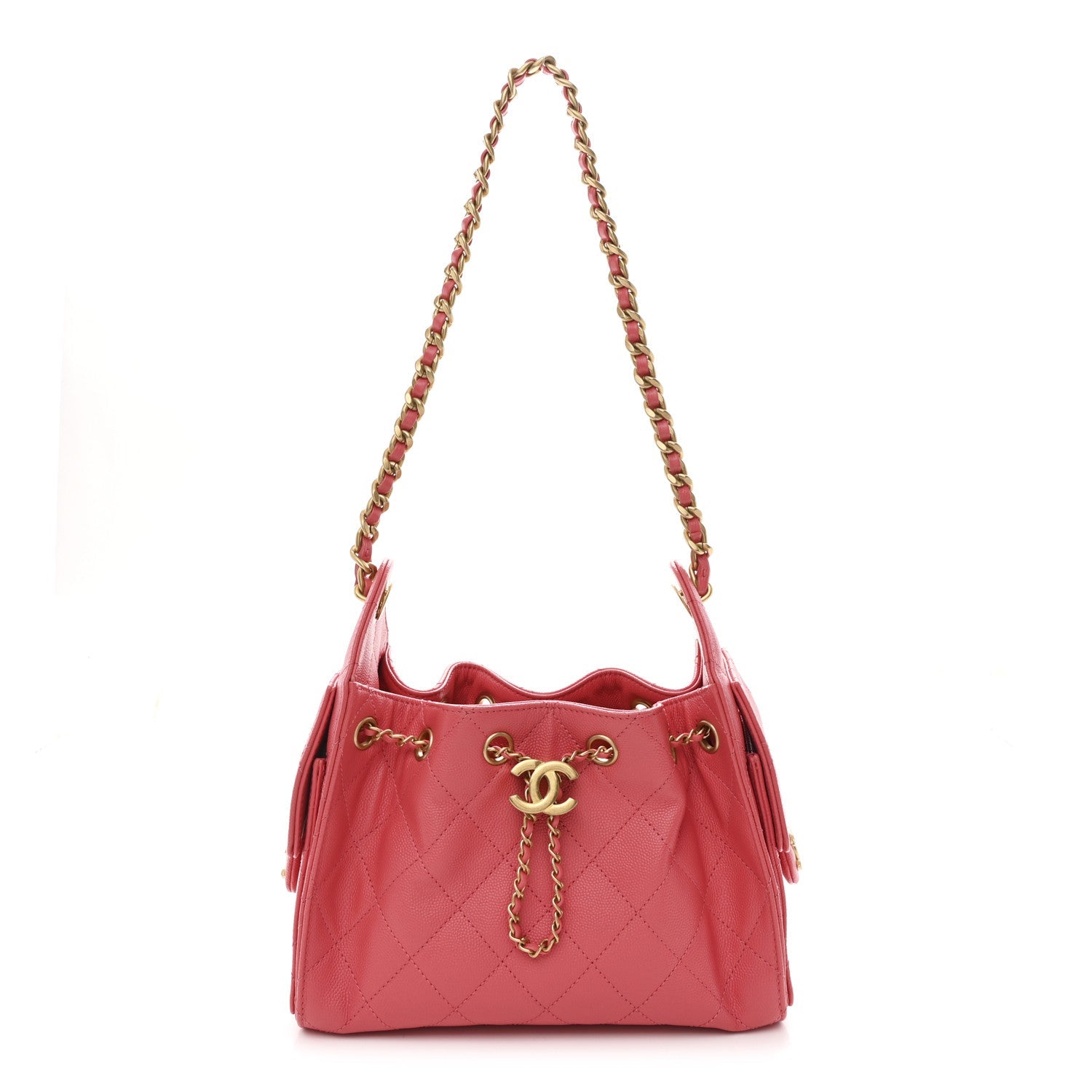 Chanel Caviar Quilted Mini Chanel 25 Handbag Coral