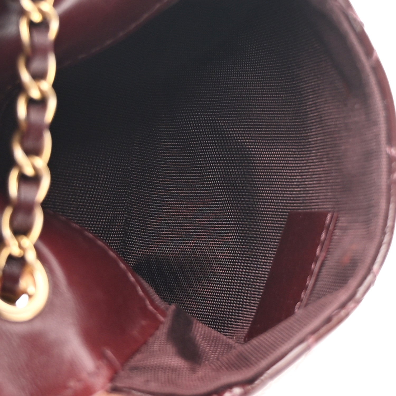 Chanel Shiny Aged Calfskin Quilted Waist Belt Bag Burgundy