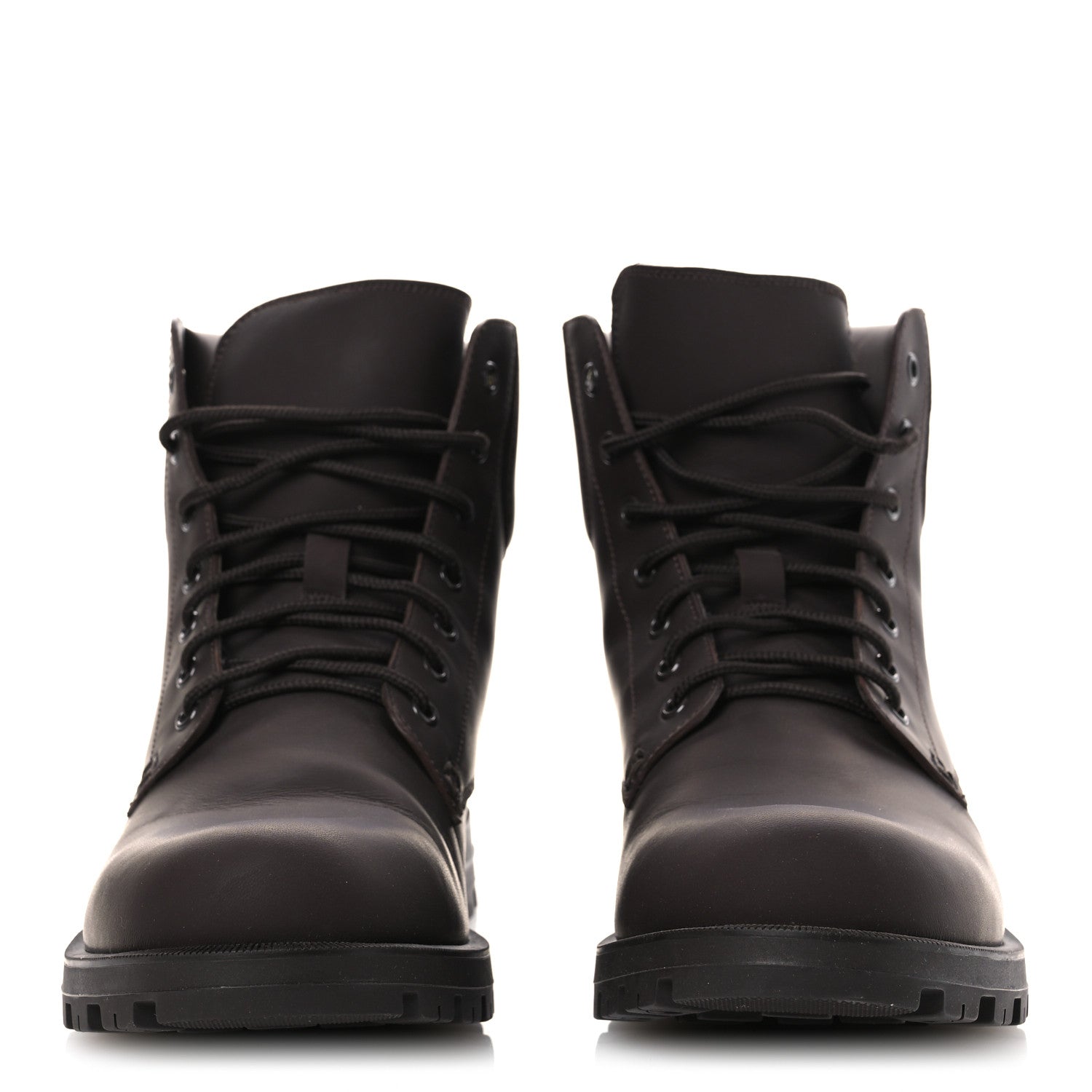 Gucci Rubberized Mens Lace Up Ankle Boots 9.5 Brown