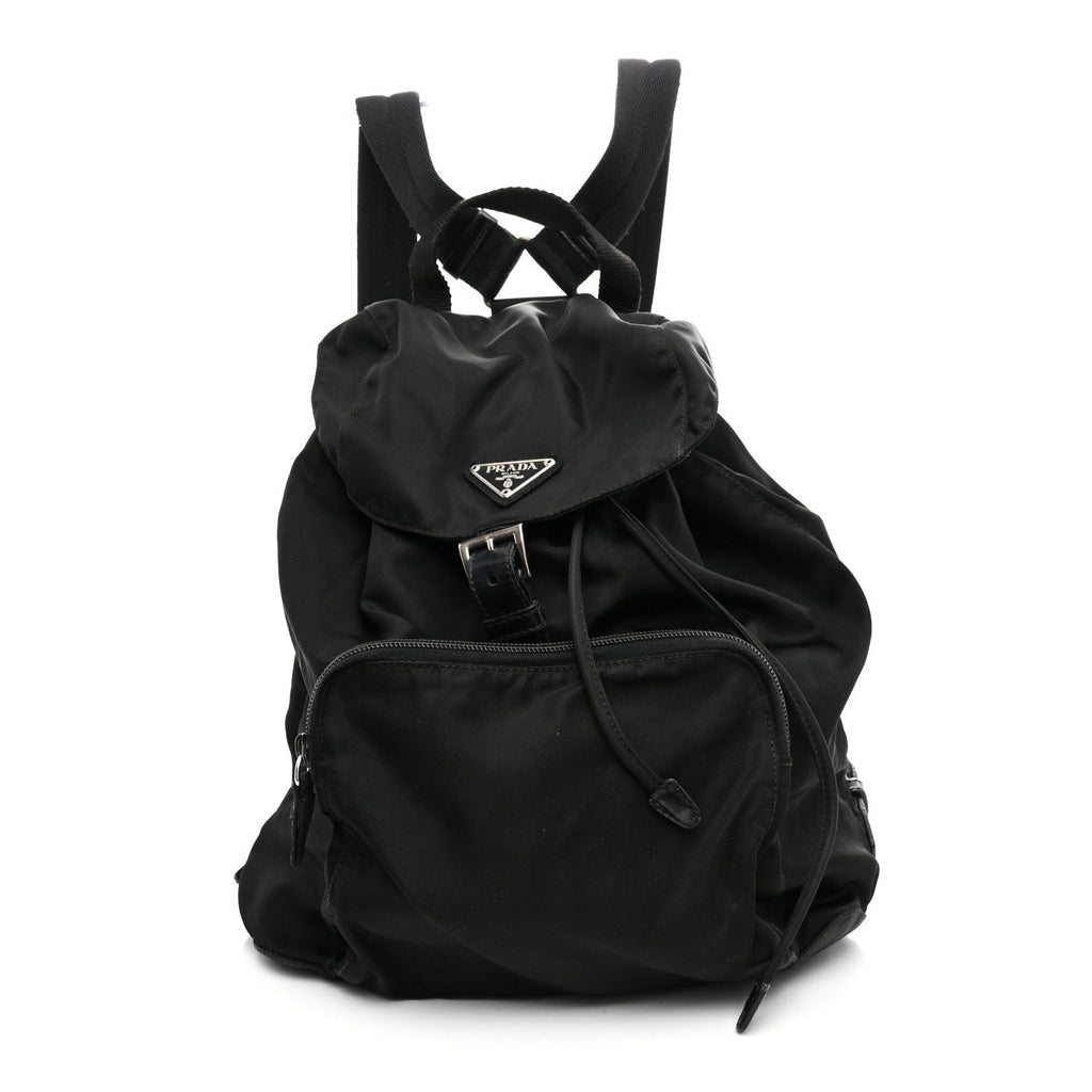 Prada Tessuto Nylon Vela Cinch Backpack Black
